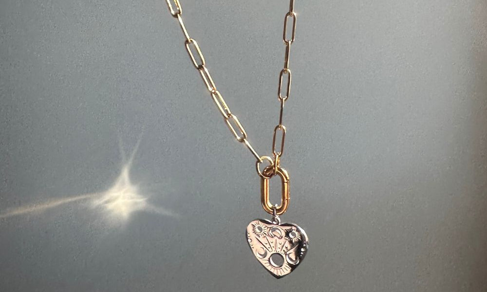 PVD plated stainless steel necklace with heart charm