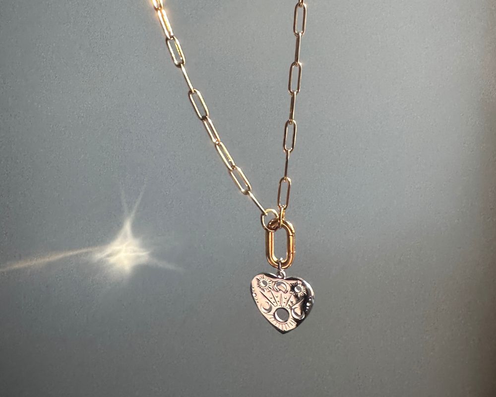 PVD plated stainless steel necklace with heart charm