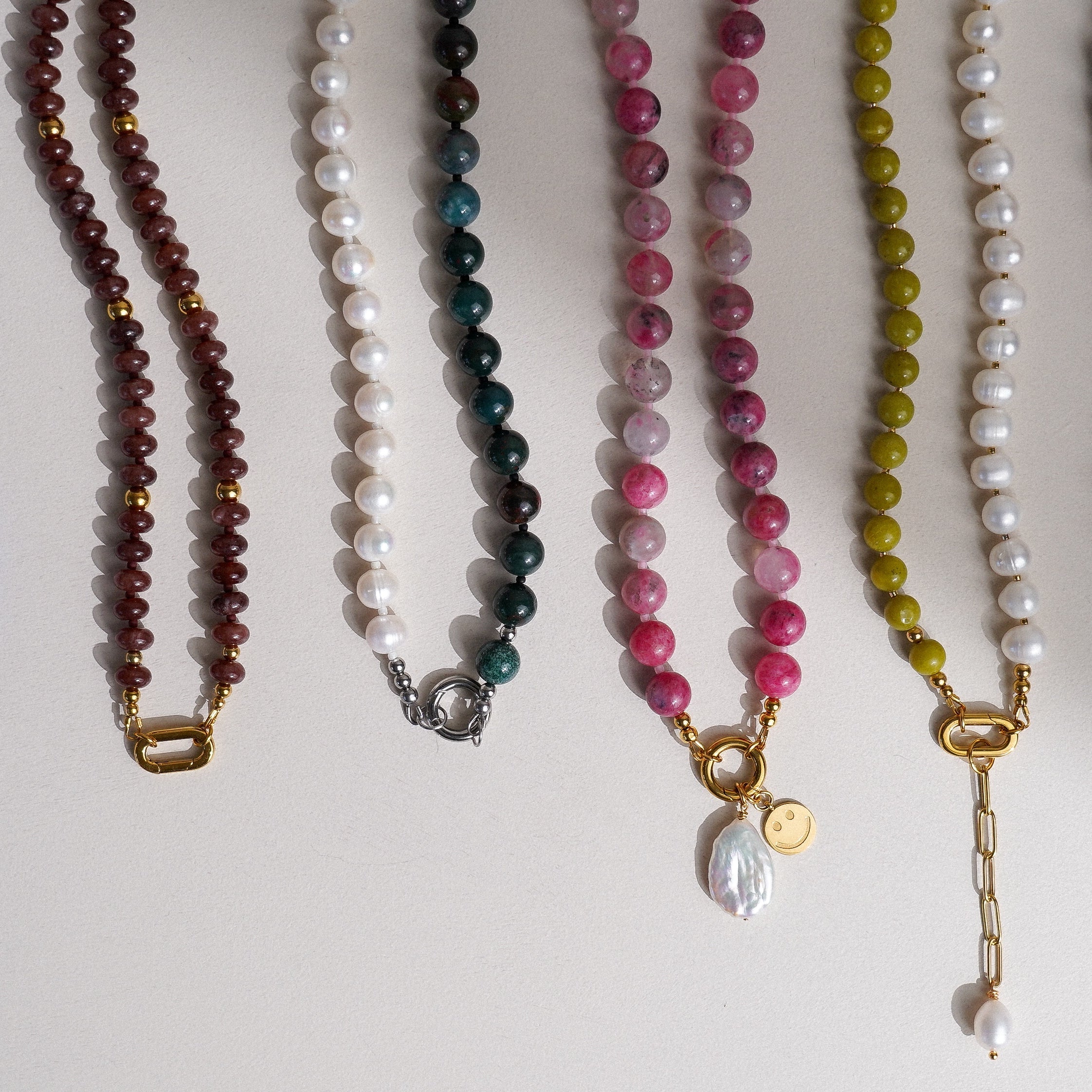 carabiner beaded necklaces