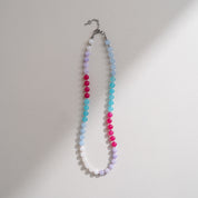 Summer Sunset Color Block Jade Bead Necklace