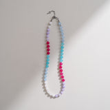 Summer Sunset Color Block Jade Bead Necklace