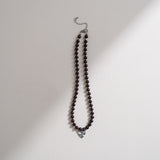 Garnet & Silver Heart Gemstone Bead Necklace