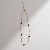 Black Obsidian Heart Paperclip Chain Necklace