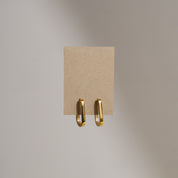 Gold Oval Huggie Earrings