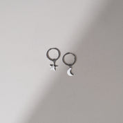 Star & Moon Charm Huggie Earrings