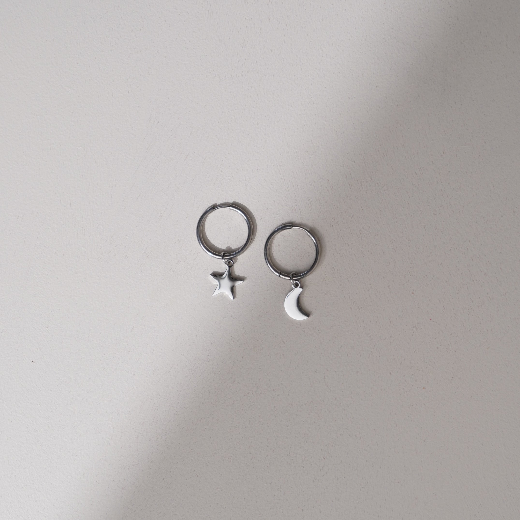 Star & Moon Charm Huggie Earrings