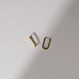 Gold Oval Huggie Earrings