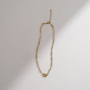 PVD Stainless Steel Paperclip Charm Keeper Necklace
