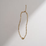 PVD Stainless Steel Paperclip Charm Keeper Necklace