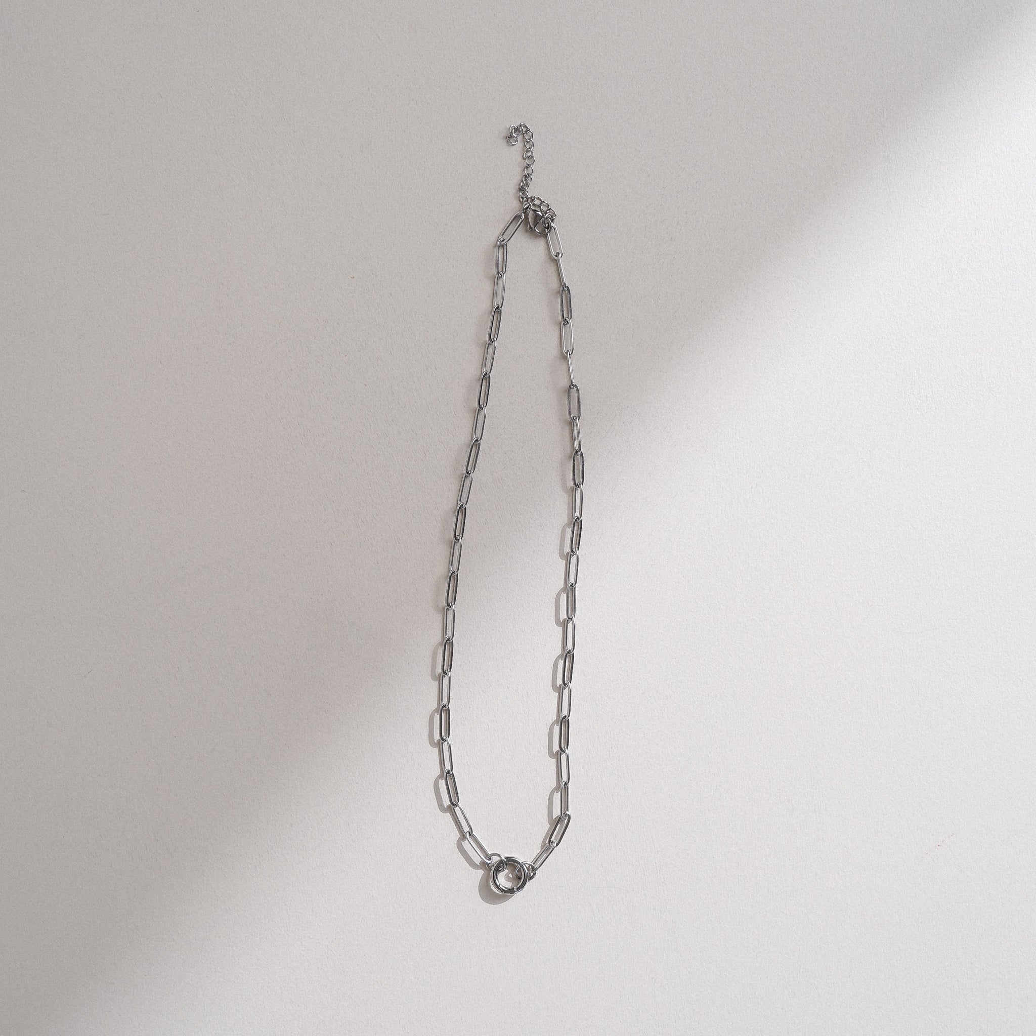 PVD Stainless Steel Paperclip Charm Keeper Necklace