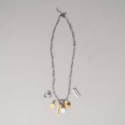 PVD Stainless Steel Paperclip Charm Keeper Necklace