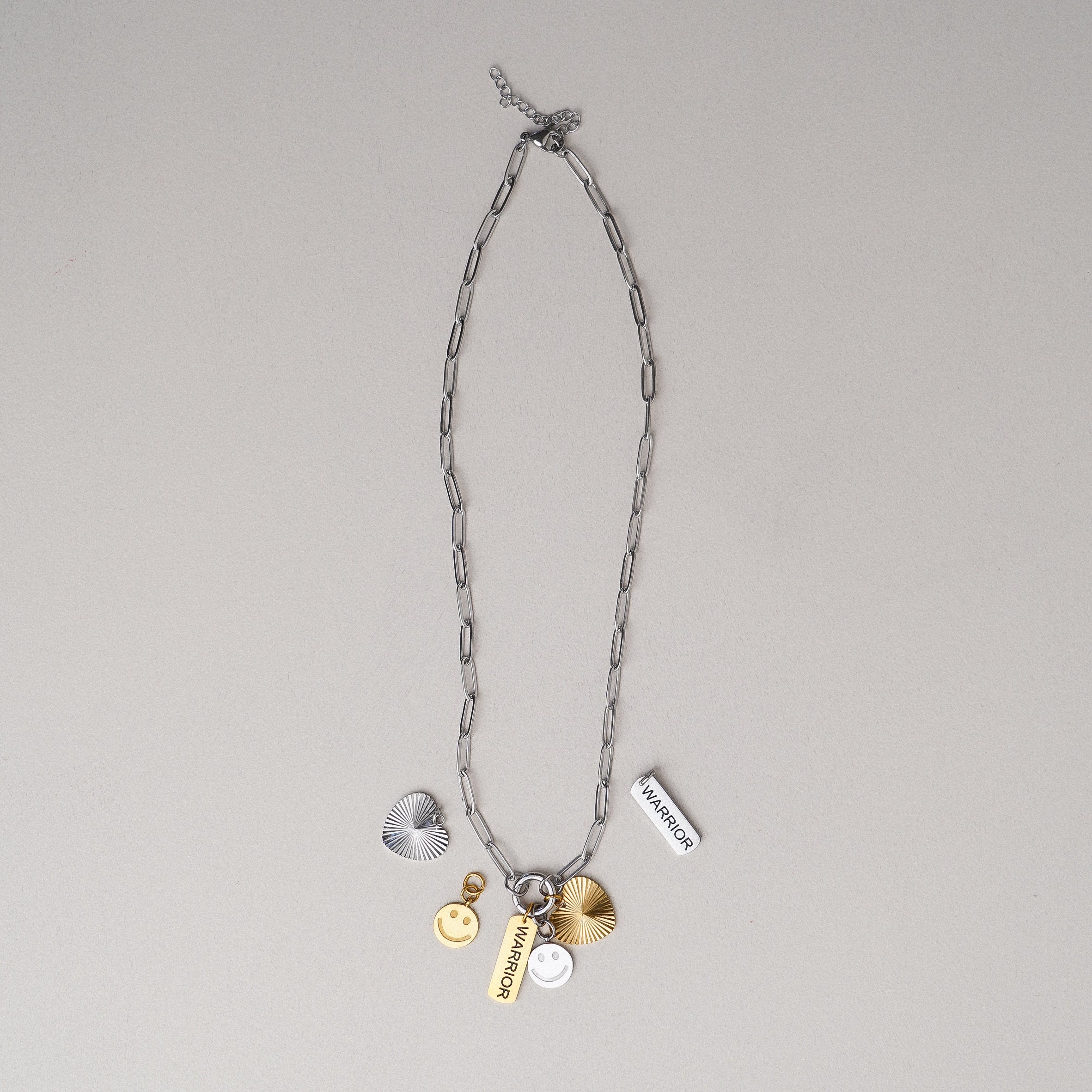 PVD Stainless Steel Paperclip Charm Keeper Necklace