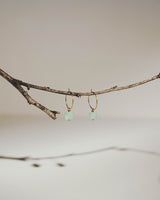 Aqua Chalcedony Hoop Earrings
