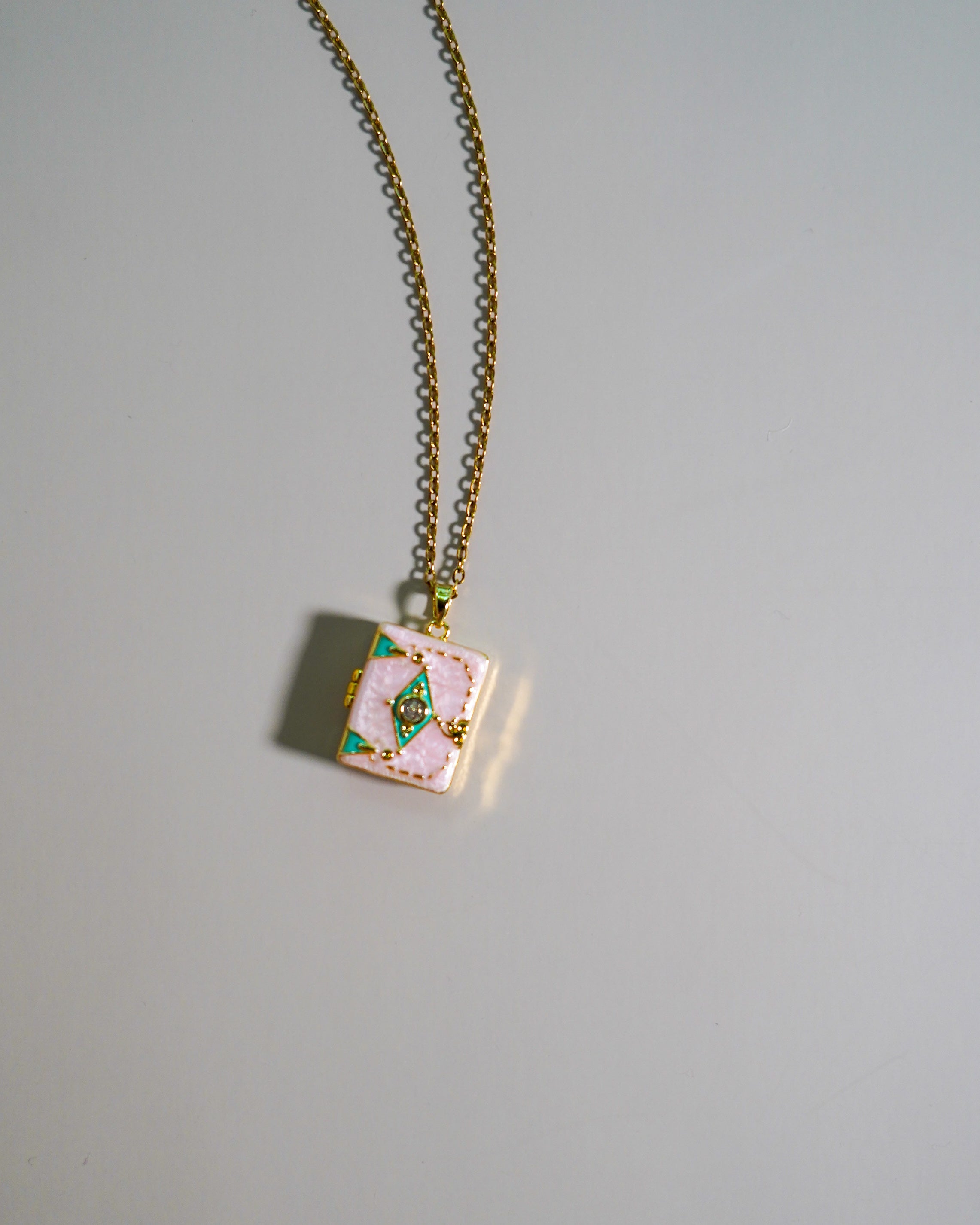 Book Locket Charm Necklace
