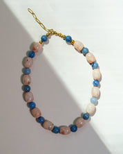 Chunky Sunstone and Blue Aventurine Necklace