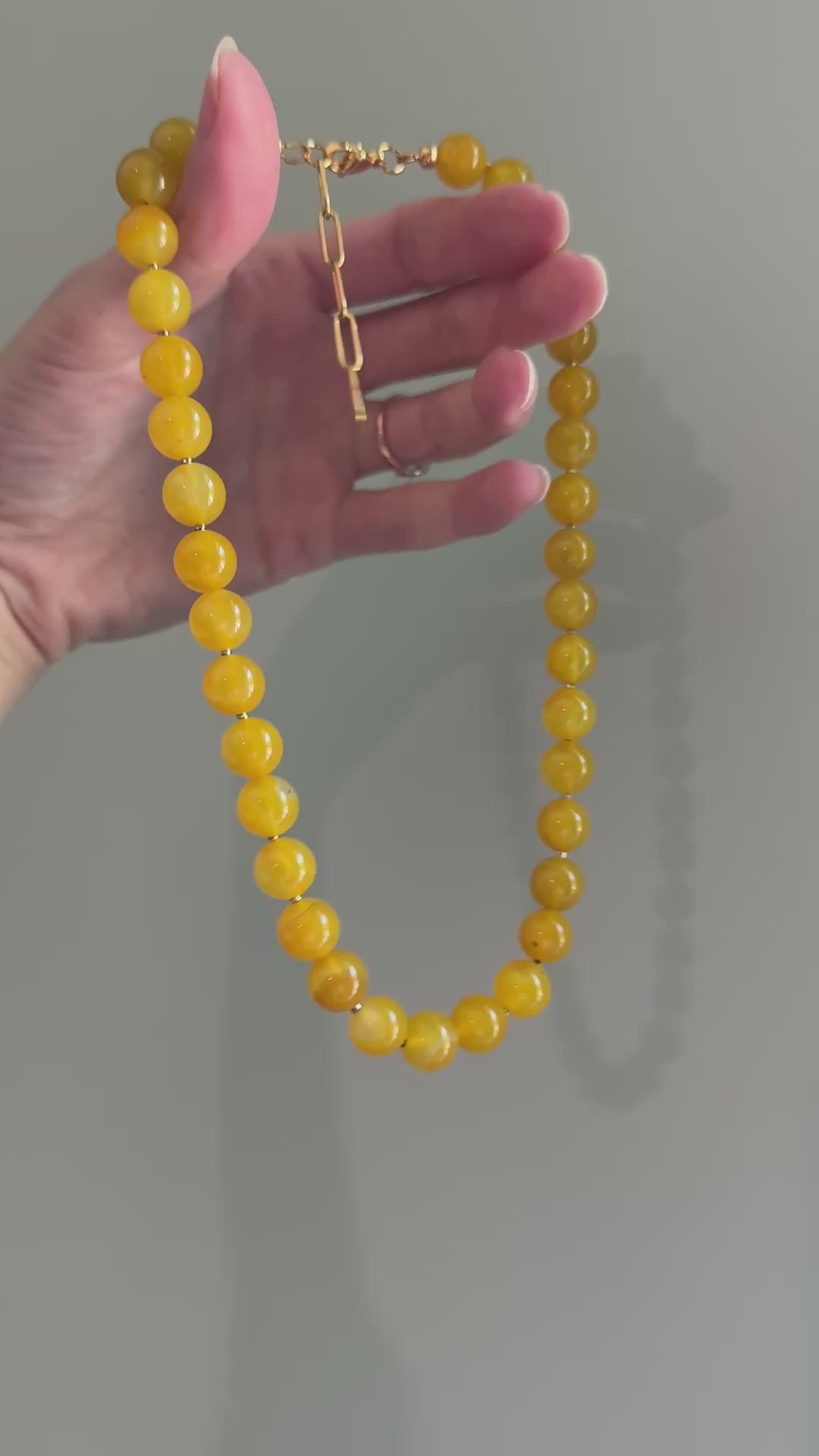 Golden Glow Mango Agate Necklace
