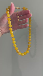 Golden Glow Mango Agate Necklace