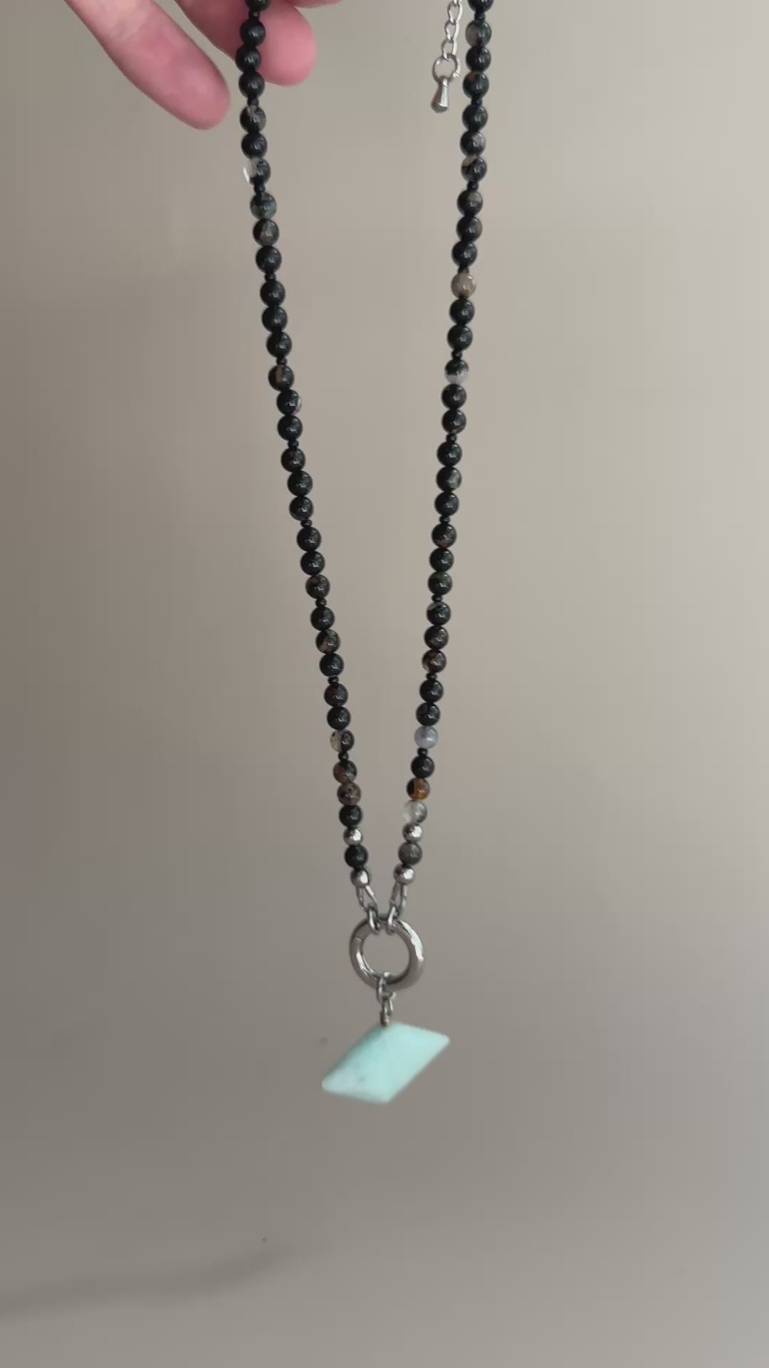 Sunset Tourmaline & Amazonite Necklace