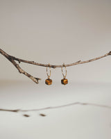 Tiger's Eye Cube Hoop Earrings